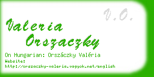 valeria orszaczky business card